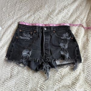 Vintage Black Distressed Levi’s 501 Shorts